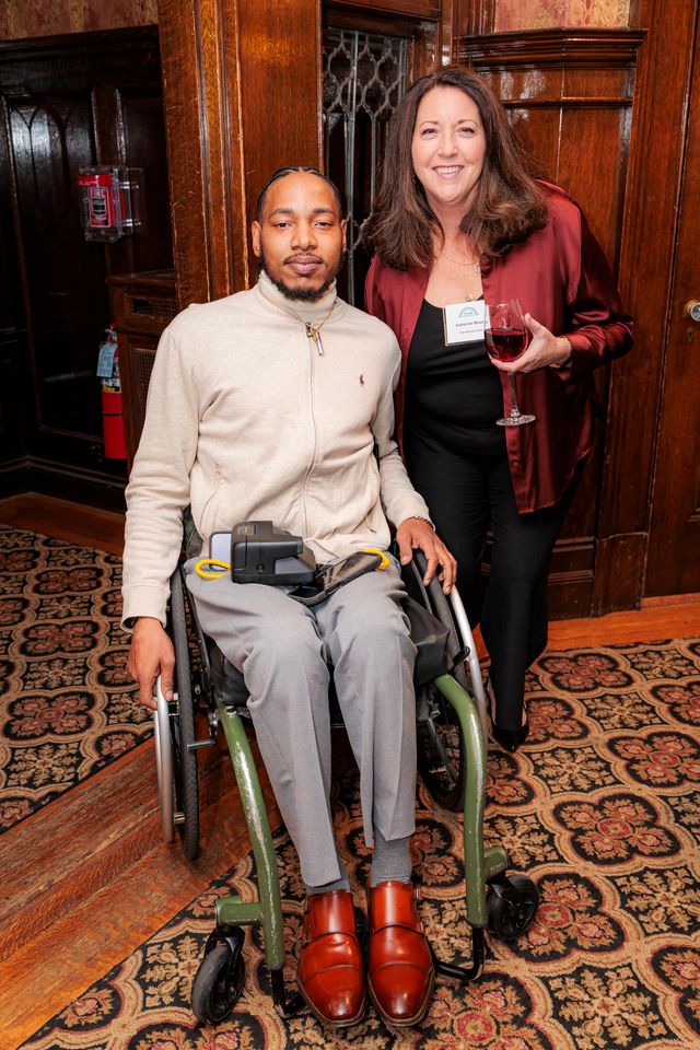President and Founder of The Jachaly Project Katherine Blount with student, musician and entrepreneur Alan Mack